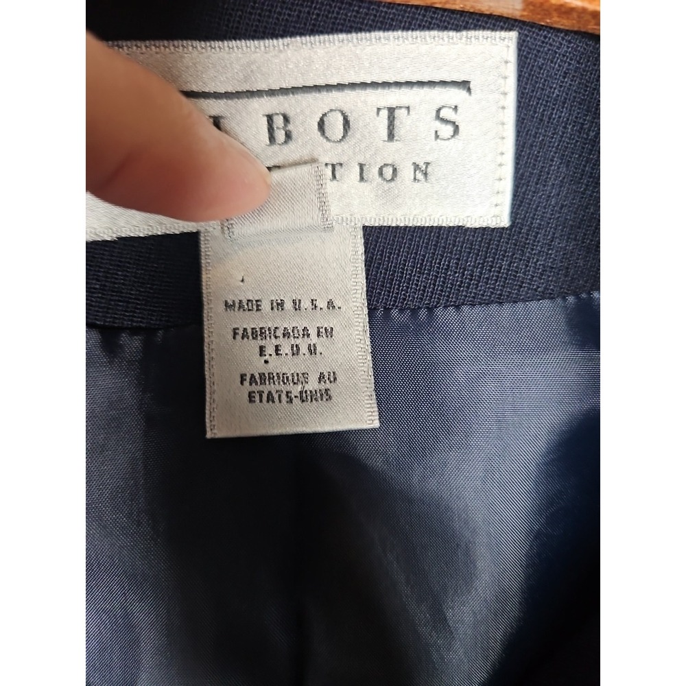 Vintage Talbots Jacket Peacoat 10 Navy Worsted Wool Double Breasted Classic Chic - Picture 5 of 8